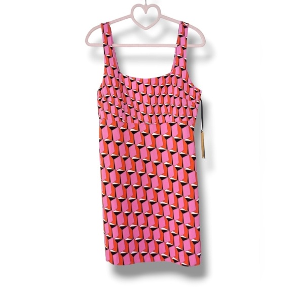 DVF Diane Von Furstenberg X Target Womens 90's Shift Pink Modern Geo MiniDress - Picture 5 of 7